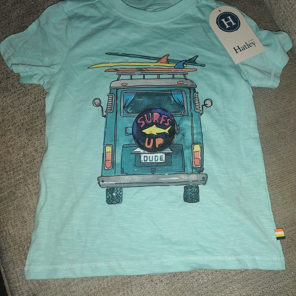 Hatley Surf's Up Blue Tee with Surf Van Graphic